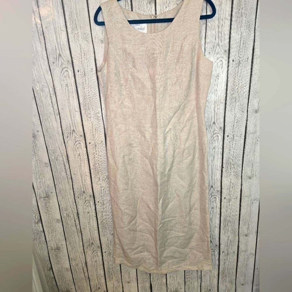Vtg Women's Vintage Sarah Elizabeth linen blend Size 10 Maxi Dress